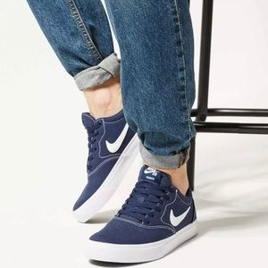 Nike Sb Charge Blue Canvas Skate Shoes 